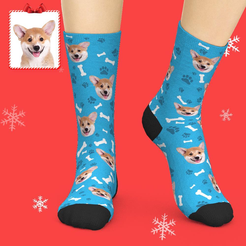 Custom Face Dog Socks With Your Text 3D preview