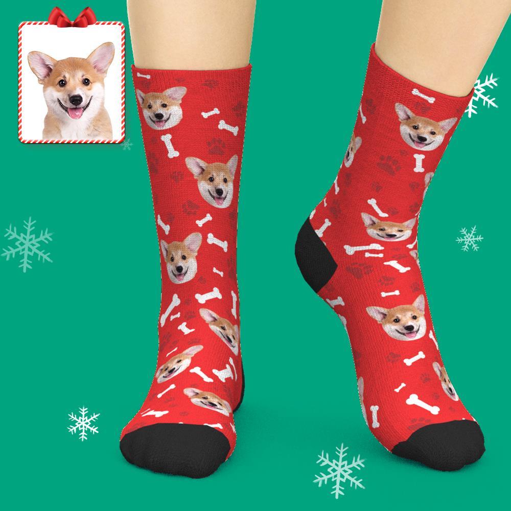 Custom Face Dog Socks With Your Text 3D preview