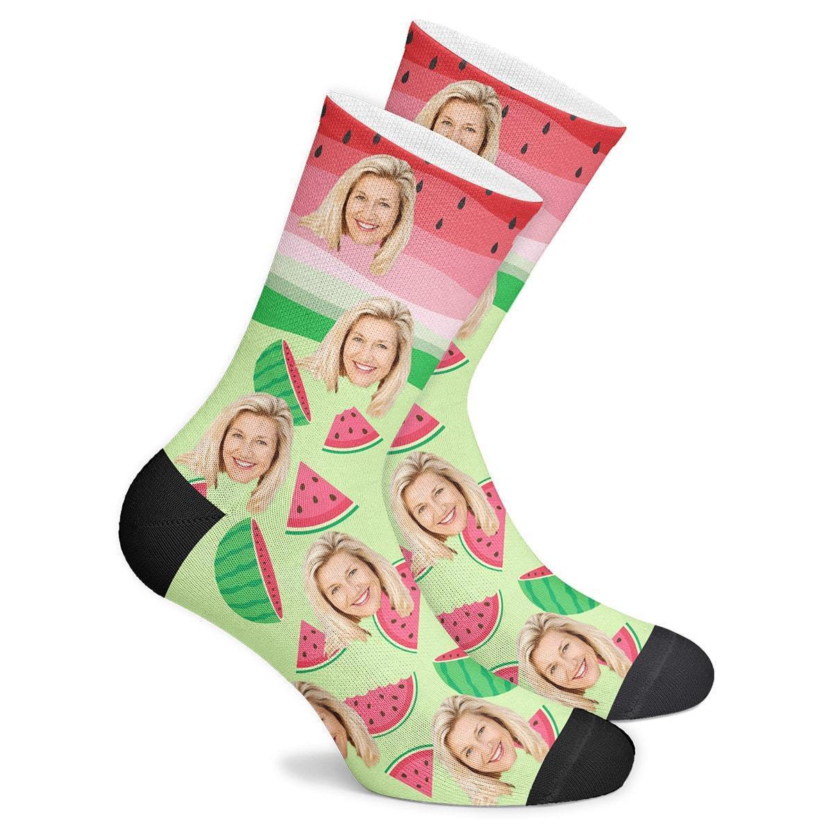 Custom Watermelon Socks - MyPhotoSocksAU