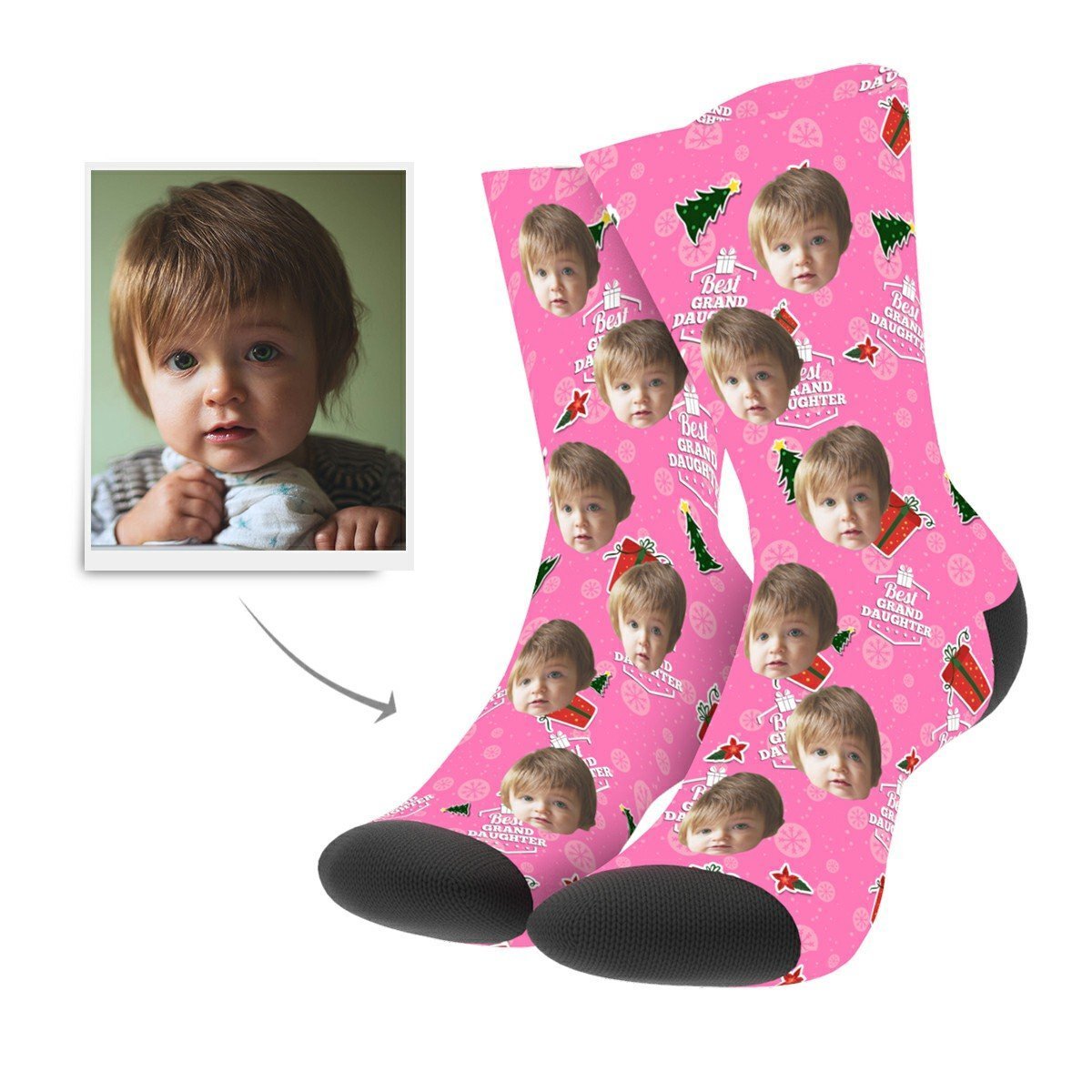 Christmas Custom Grand Daughter Socks - MyPhotoSocksAU