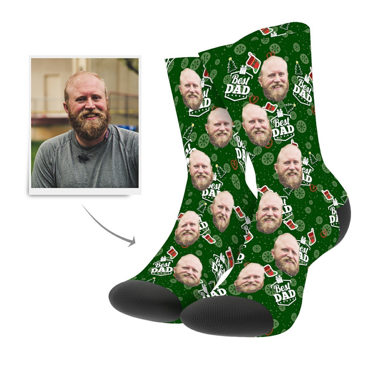 Christmas Custom Dad Socks - MyPhotoSocksAU