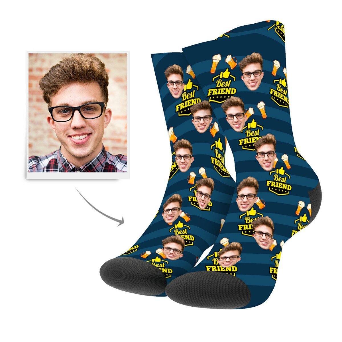 Custom Best Friend Socks - MyPhotoSocksAU