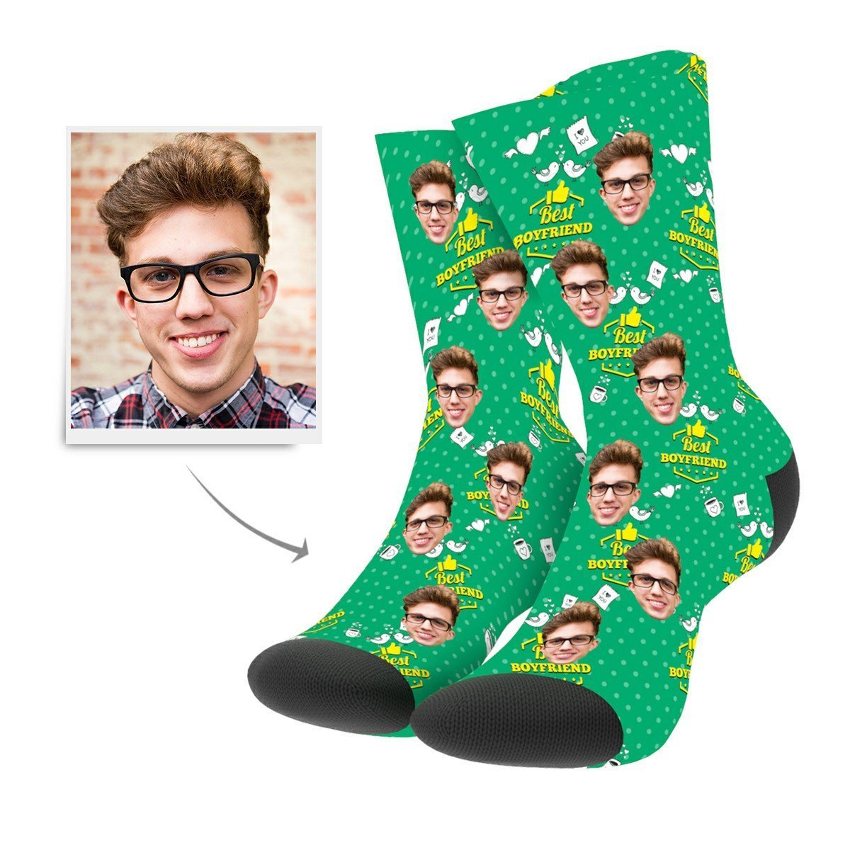 Custom Best Boyfriend Socks - MyPhotoSocksAU