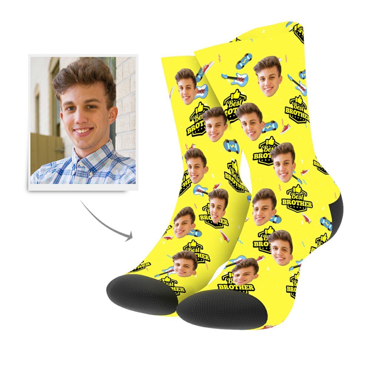 Custom Best Brother Socks - MyPhotoSocksAU