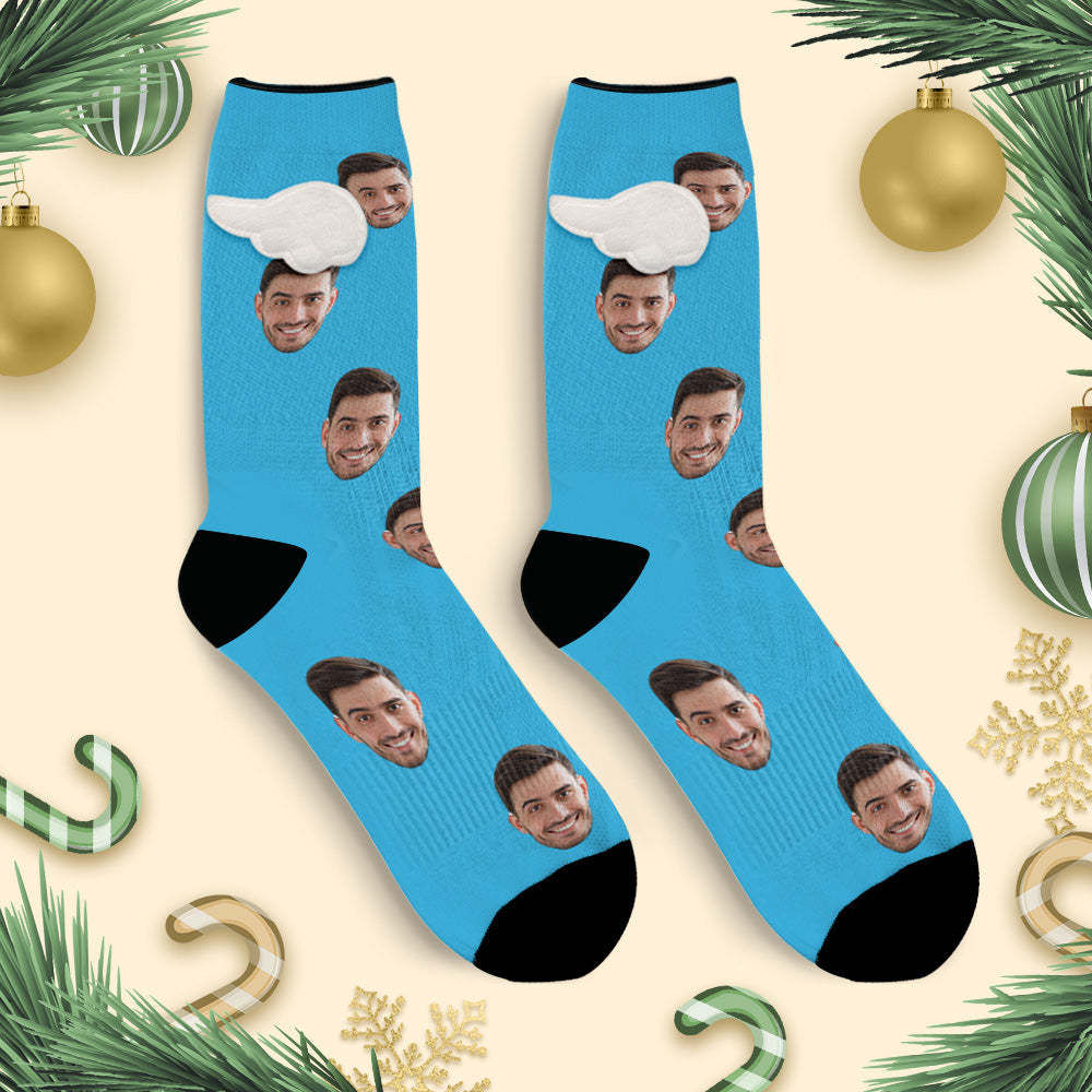 Custom Face Socks 3D Magnetic Wing Socks Christmas Gifts - My Photo Socks AU