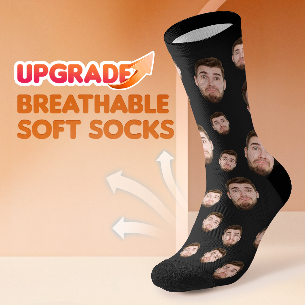 Custom Face Socks Breathable Add Pictures Colorful Photo Socks Gifts - MyPhotoSocksAu