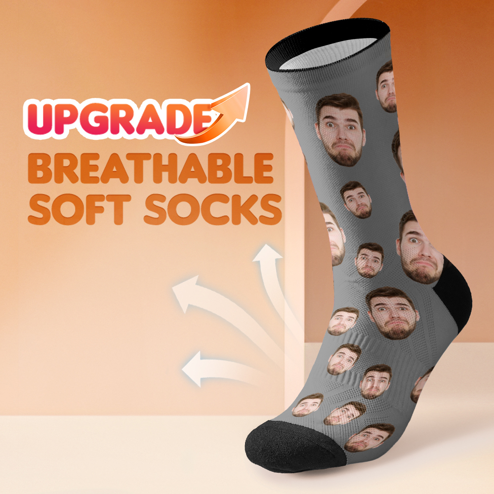 Custom Face Socks Breathable Add Pictures Colorful Photo Socks Gifts - MyPhotoSocksAu