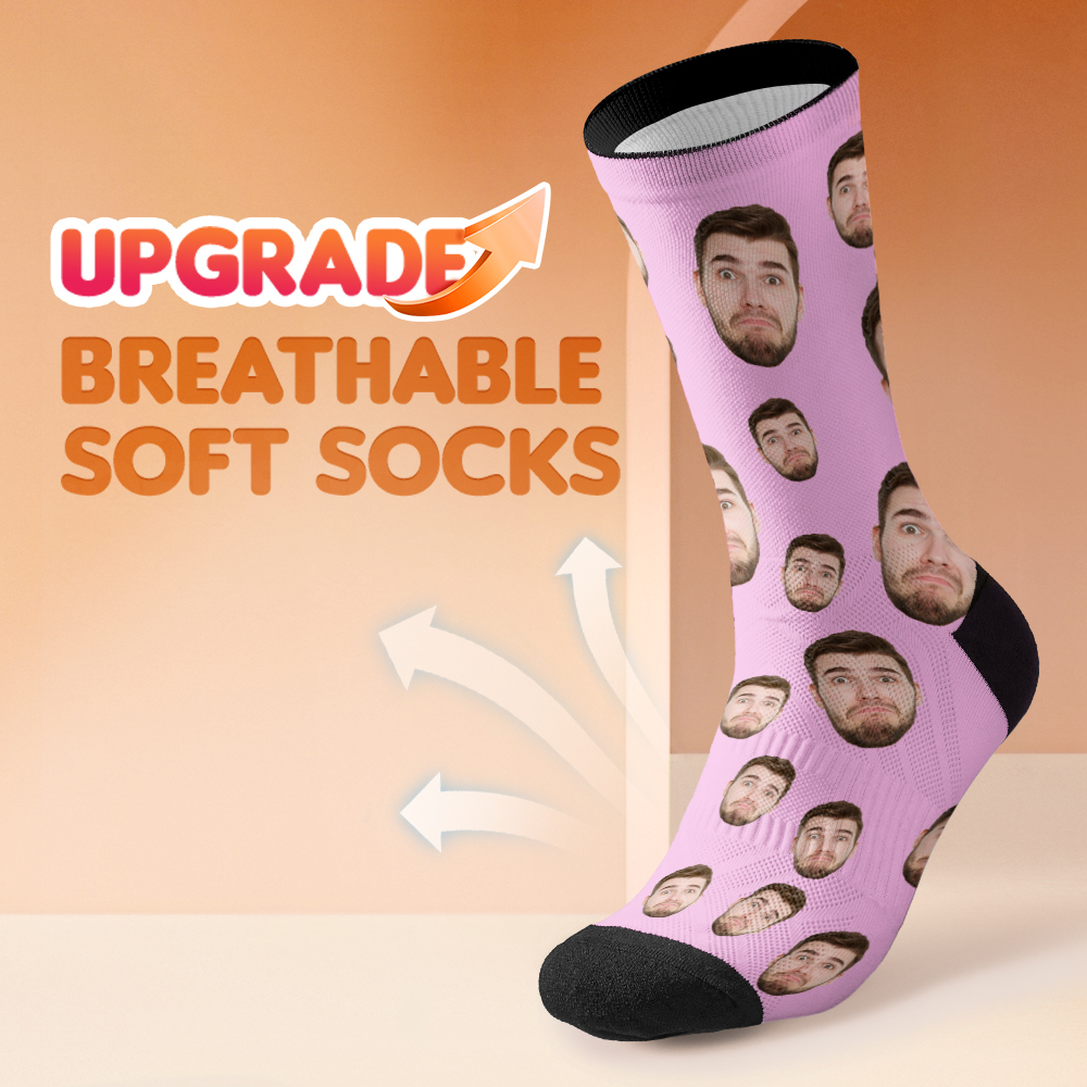 Custom Face Socks Breathable Add Pictures Colorful Photo Socks Gifts - MyPhotoSocksAu