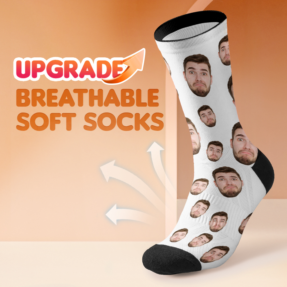 Custom Face Socks Breathable Add Pictures Colorful Photo Socks Gifts - MyPhotoSocksAu