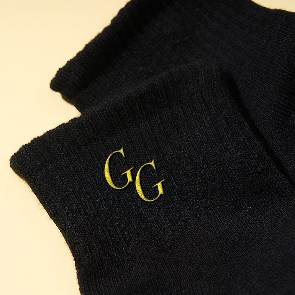 Personalized Initials Socks - Custom Embroidered Letters on Soft Cotton Crew Socks