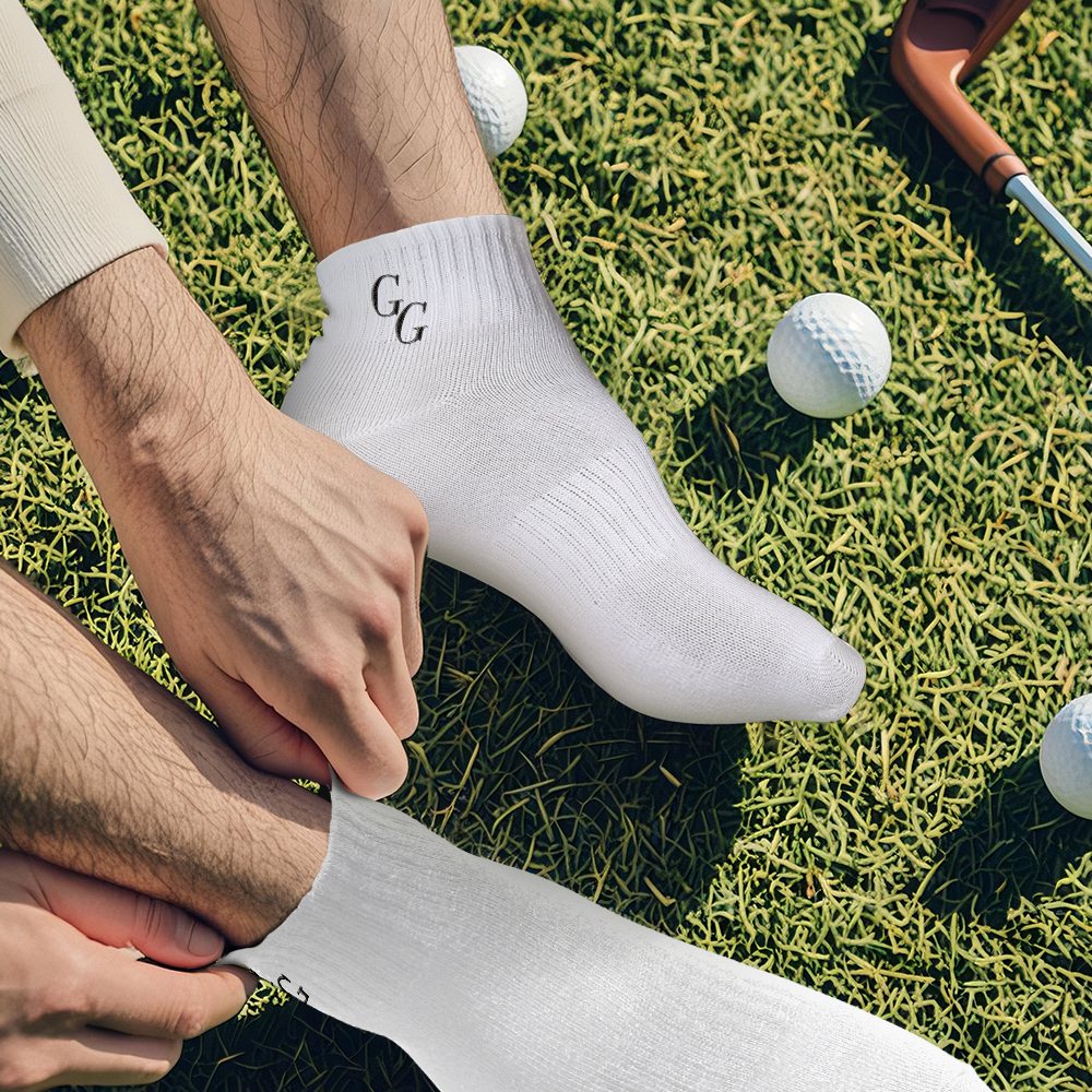 Personalized Initials Socks - Custom Embroidered Letters on Soft Cotton Crew Socks