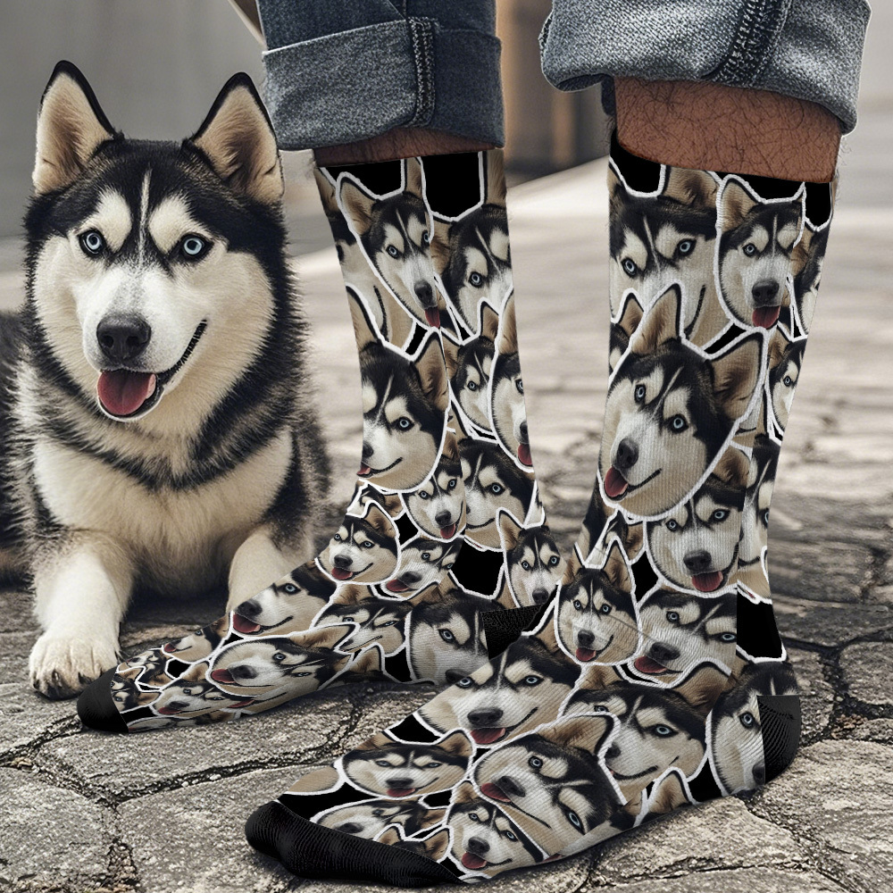 Custom Mush Face Socks Funny Photos Sock Gift for Couple - MyPhotoSocksAu