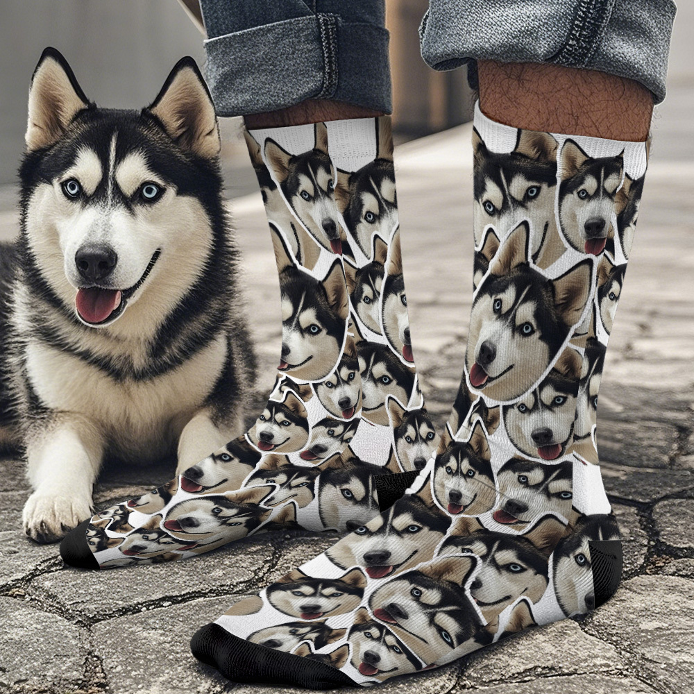 Custom Mush Face Socks Funny Photos Sock Gift for Couple - MyPhotoSocksAu