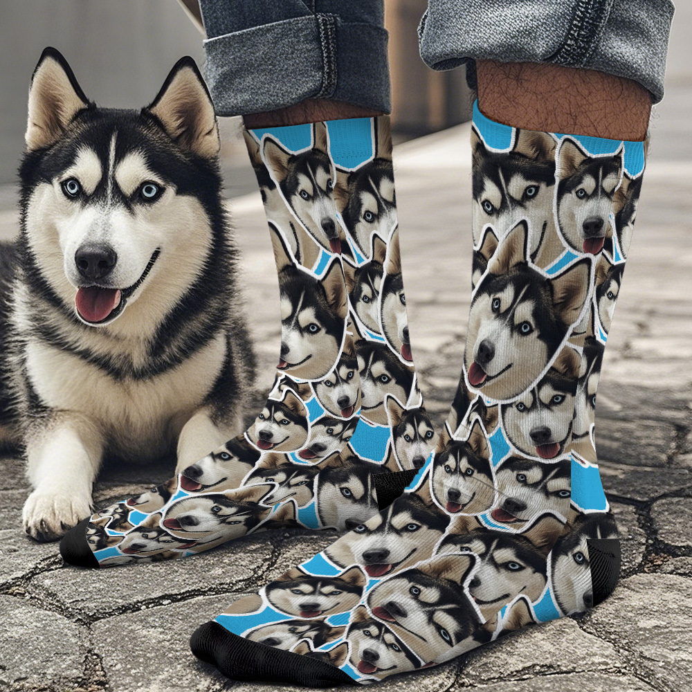 Custom Mush Face Socks Funny Photos Sock Gift for Couple - MyPhotoSocksAu