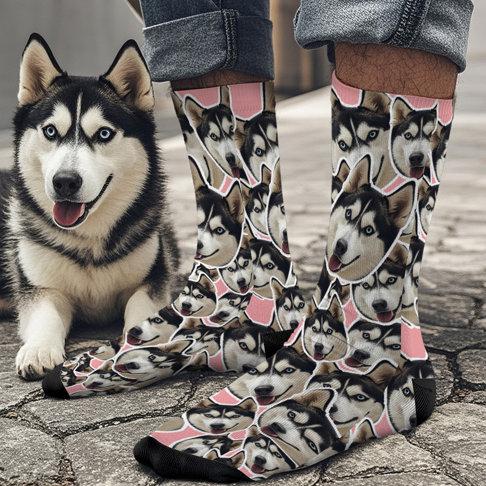 Custom Mush Face Socks Funny Photos Sock Gift for Couple - MyPhotoSocksAu
