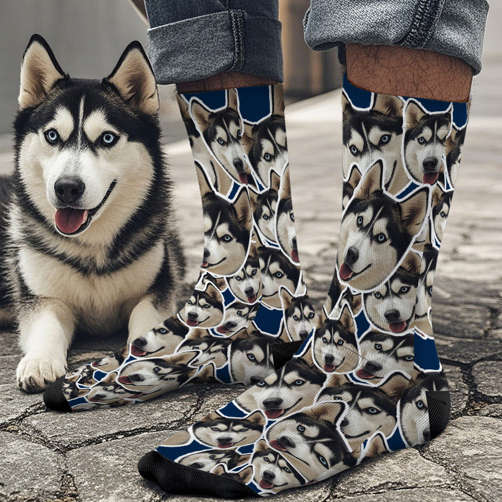 Custom Mush Face Socks Funny Photos Sock Gift for Couple - MyPhotoSocksAu