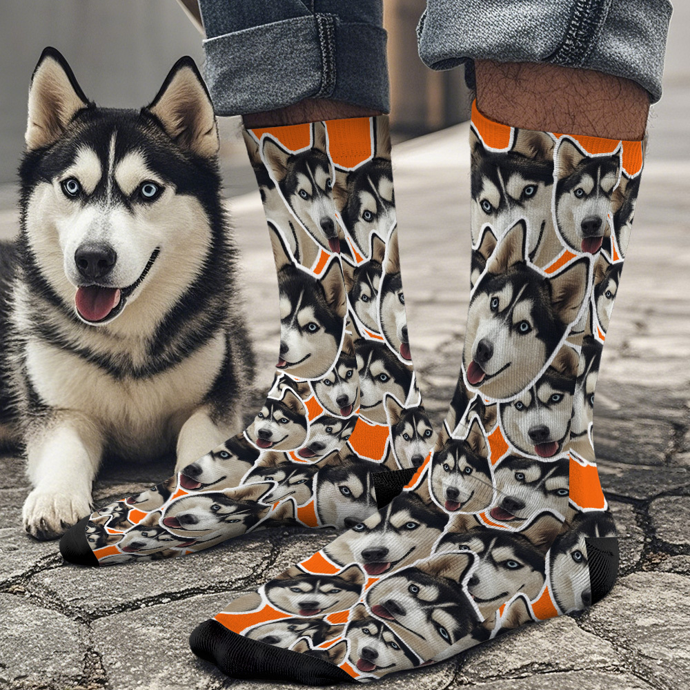Custom Mush Face Socks Funny Photos Sock Gift for Couple - MyPhotoSocksAu