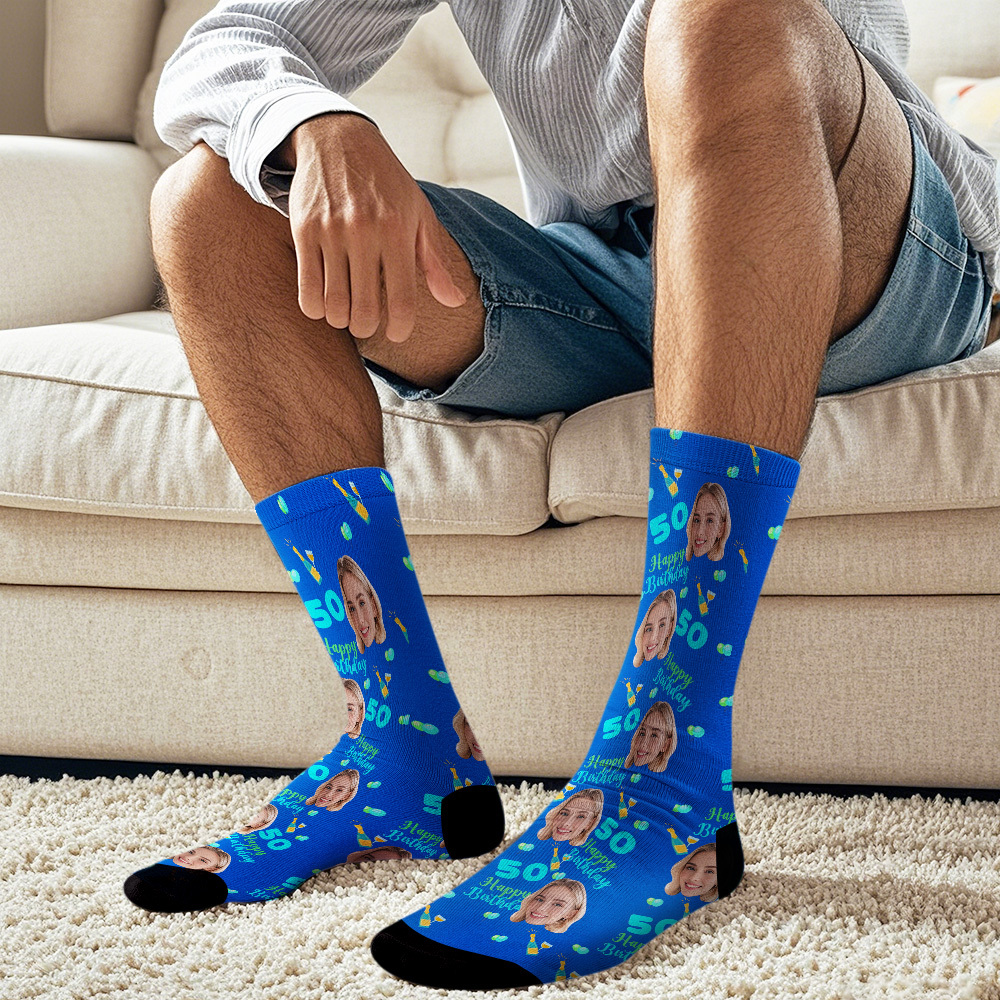 Personalized Face Socks Age and Face Socks Birthday Gift Idea Happy Birthday To You - MyPhotoSocksAu