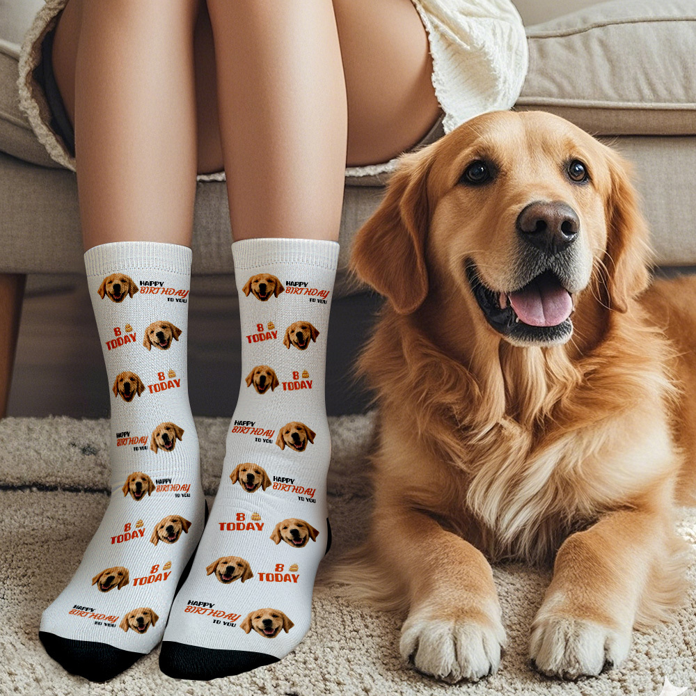 Custom Face Socks Age and Face Socks Birthday Gift Idea Happy Birthday To You - MyPhotoSocksAu