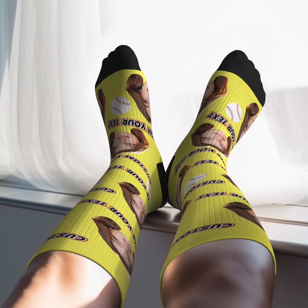 Custom Knee High SocksPhoto and Text Pink Upgrade Custom Breathable Knee-high Compression Socks - MyPhotoSocksAu