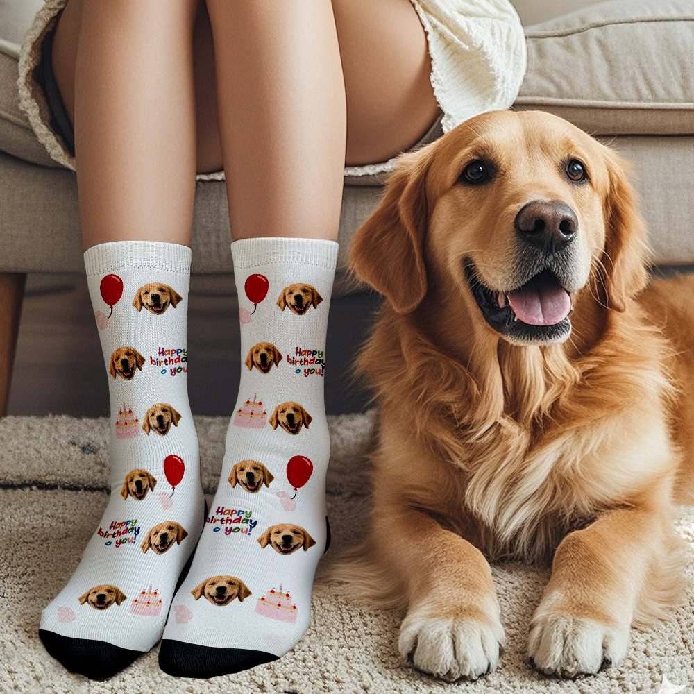 Custom Face Socks Happy Birthday Gift Face Sock Gift - MyPhotoSocksAu