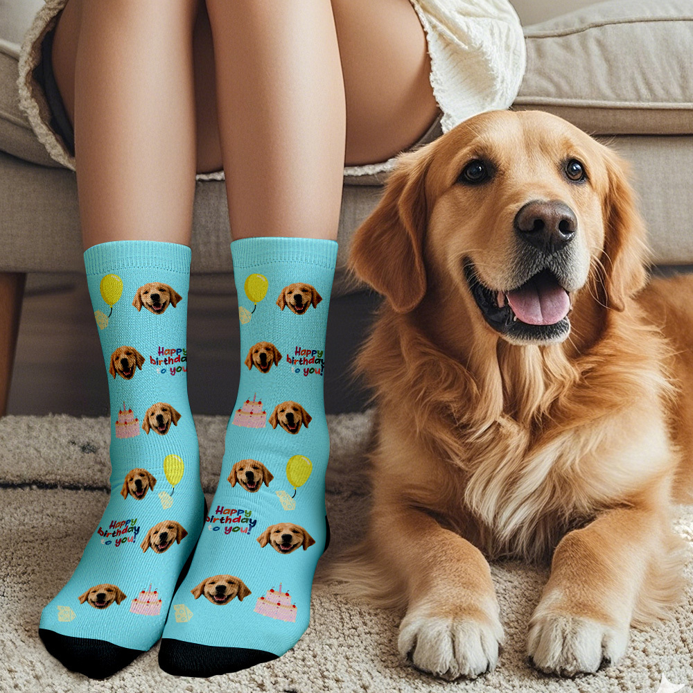Custom Face Socks Happy Birthday Gift Face Sock Gift - MyPhotoSocksAu