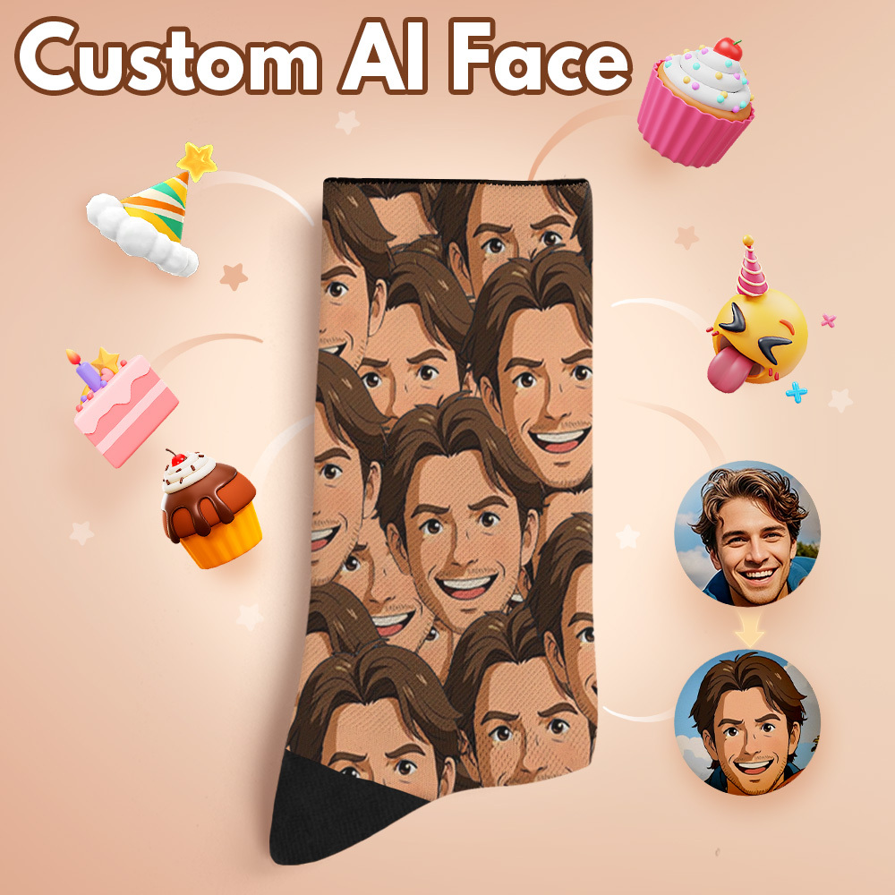 Custom Face Socks Breathable Add Pictures Colorful Photo Socks Gifts