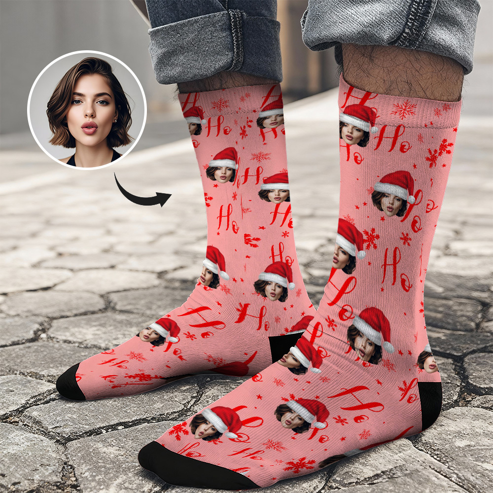 Christmas Socks Custom Funny Face Socks Personalized Funny Custom Design Best Gift Idea for Xmas - MyPhotoSocksAu