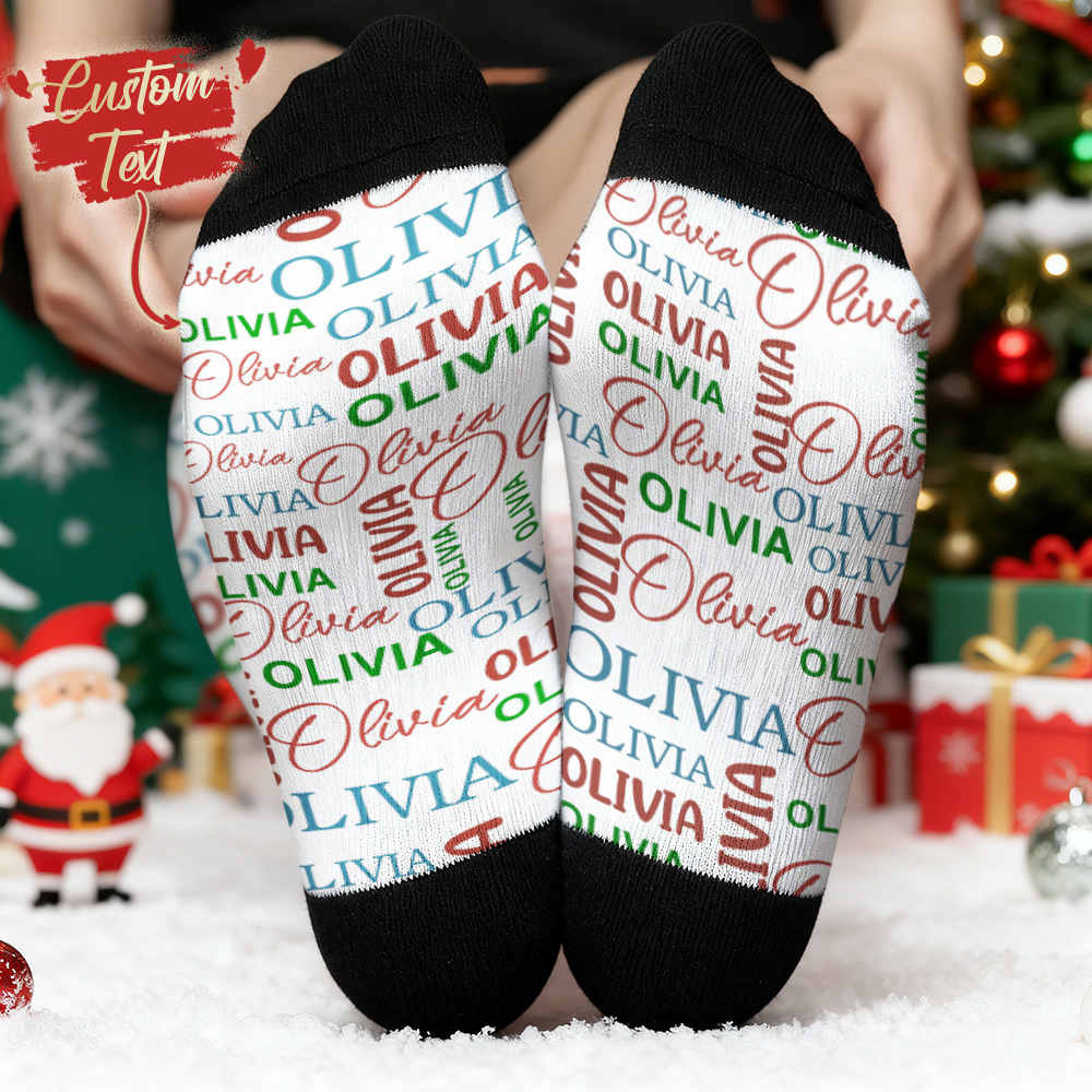 Personalized Face Knee High Socks Custom Vintage Socks Merry Christmas for Lover Christmas Gifts - MyPhotoSocksAu