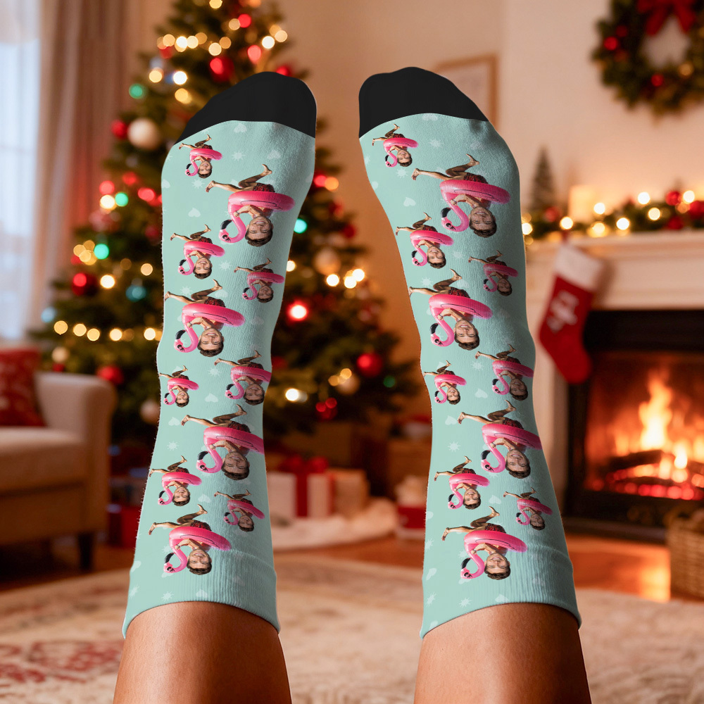 Christmas Socks Custom Face Socks Personalized Funny Christmas Face Socks Gift - MyPhotoSocksAu