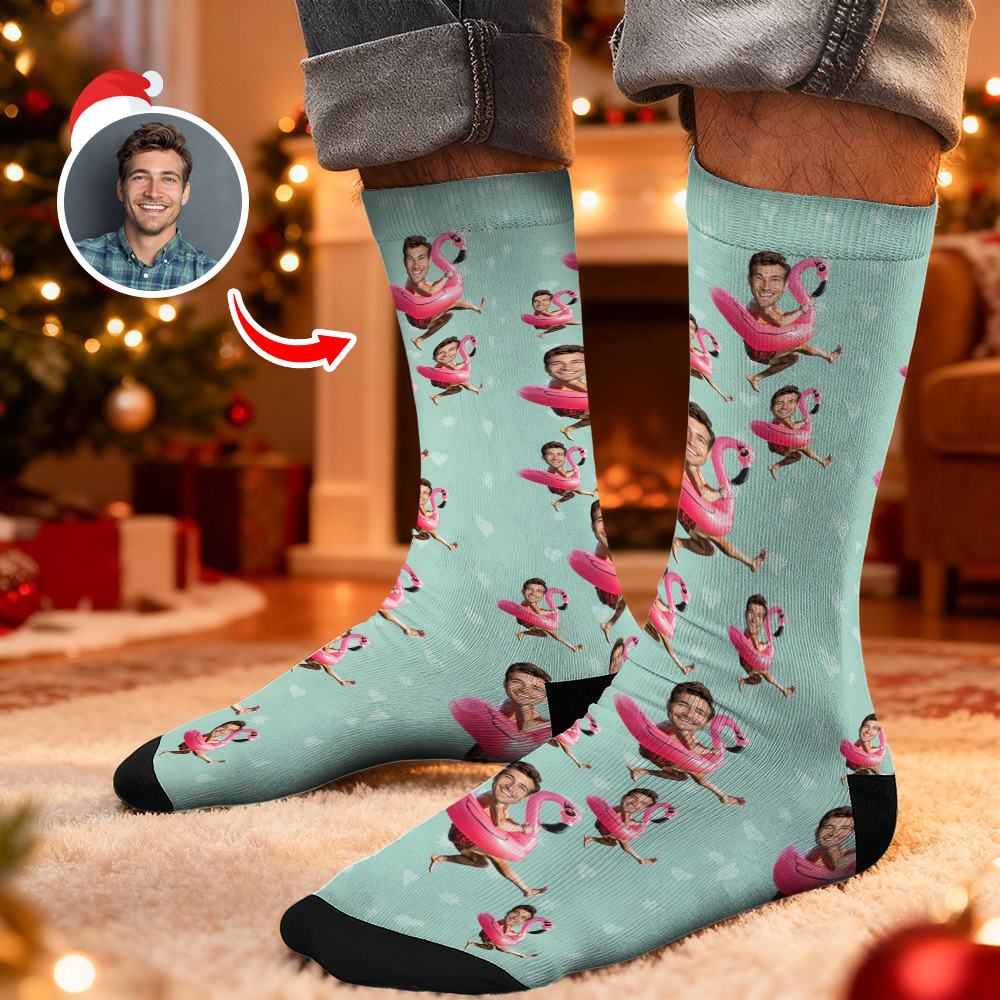 Christmas Socks Custom Face Socks Personalized Funny Christmas Face Socks Gift - MyPhotoSocksAu