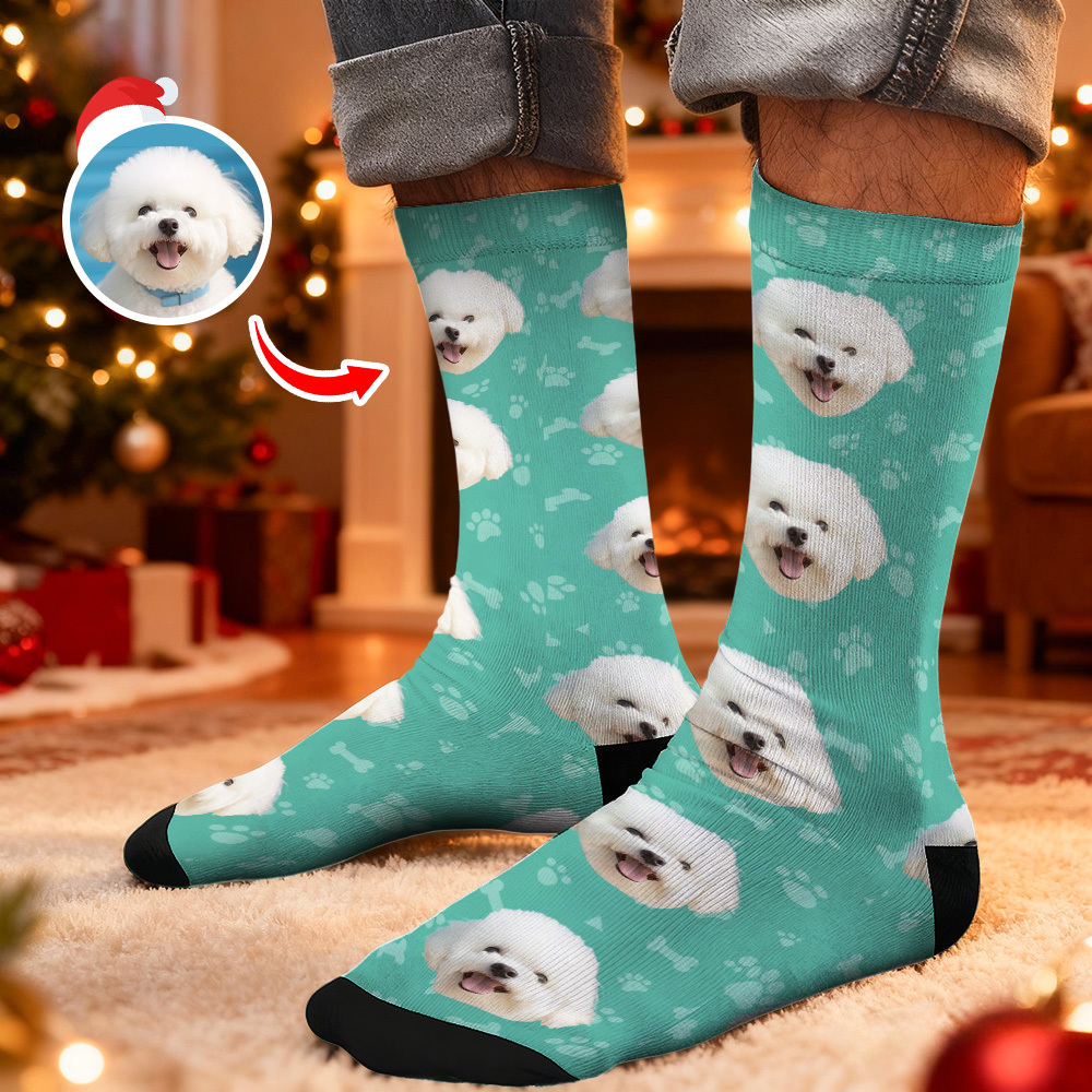 Christmas Socks Custom Face Socks Personalized Funny Christmas Face Socks Gift - MyPhotoSocksAu