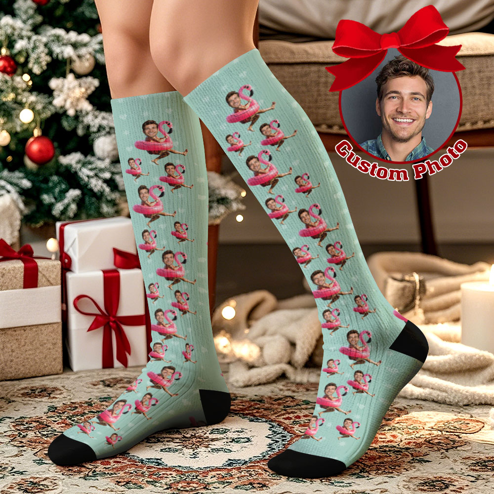 Christmas Socks Custom Face Socks Personalized Funny Christmas Face Socks Gift - MyPhotoSocksAu