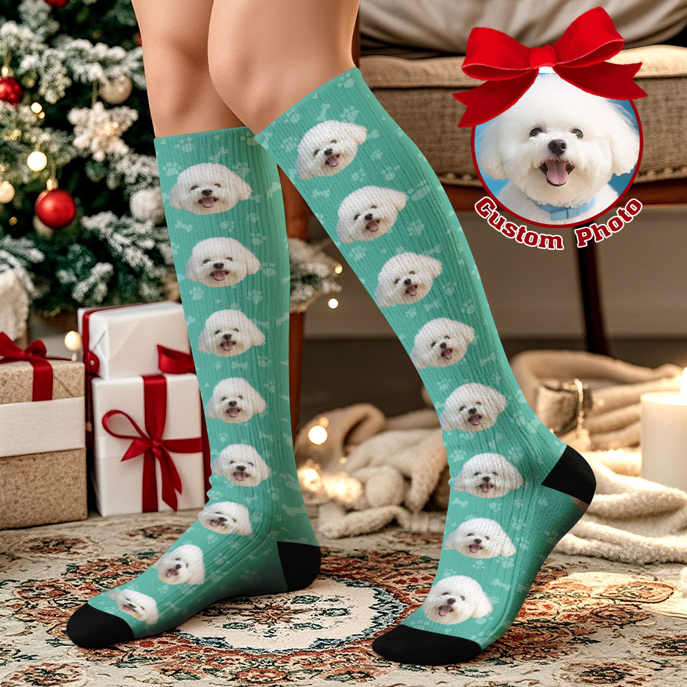 Christmas Socks Custom Face Socks Personalized Funny Christmas Face Socks Gift - MyPhotoSocksAu