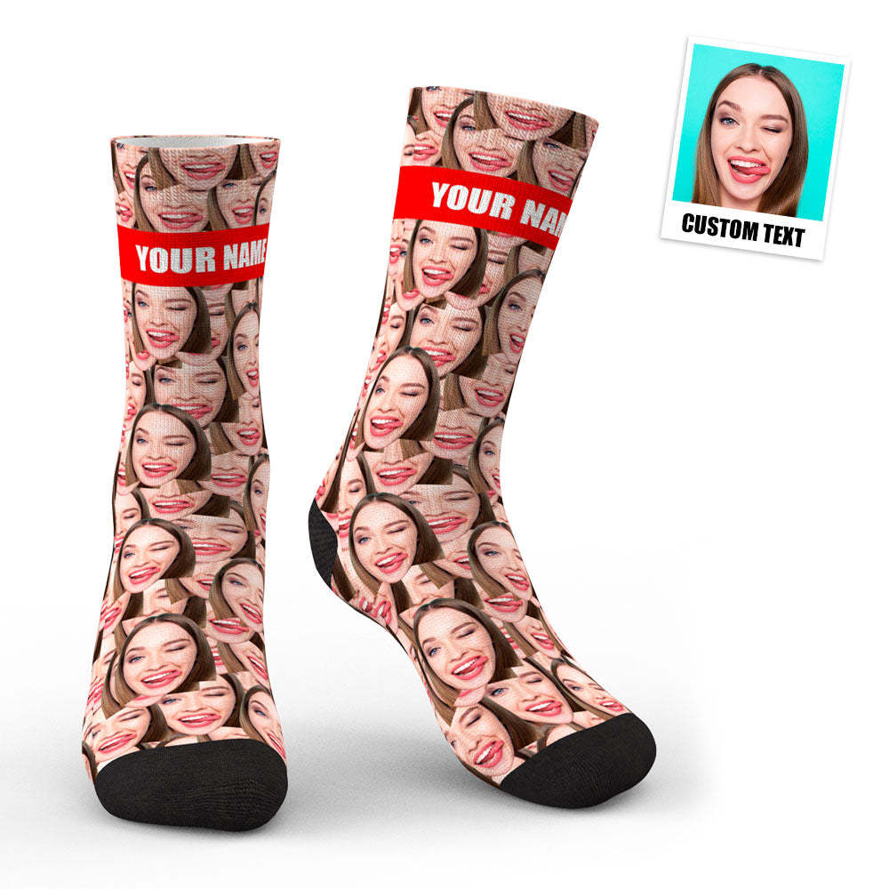 3D Preview Custom Face Mash Socks - My Photo Socks AU