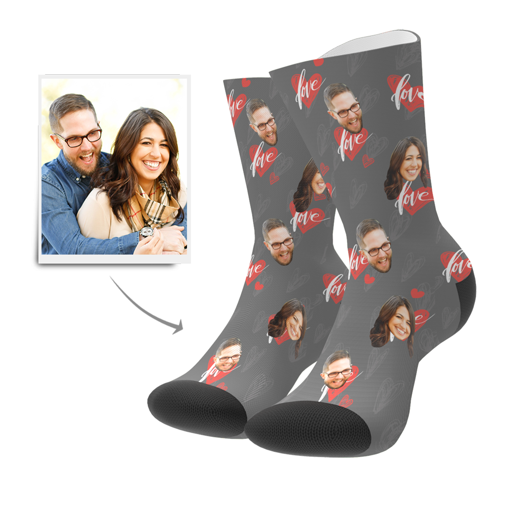 Custom Heartbeat Socks - MyPhotoSocksAU