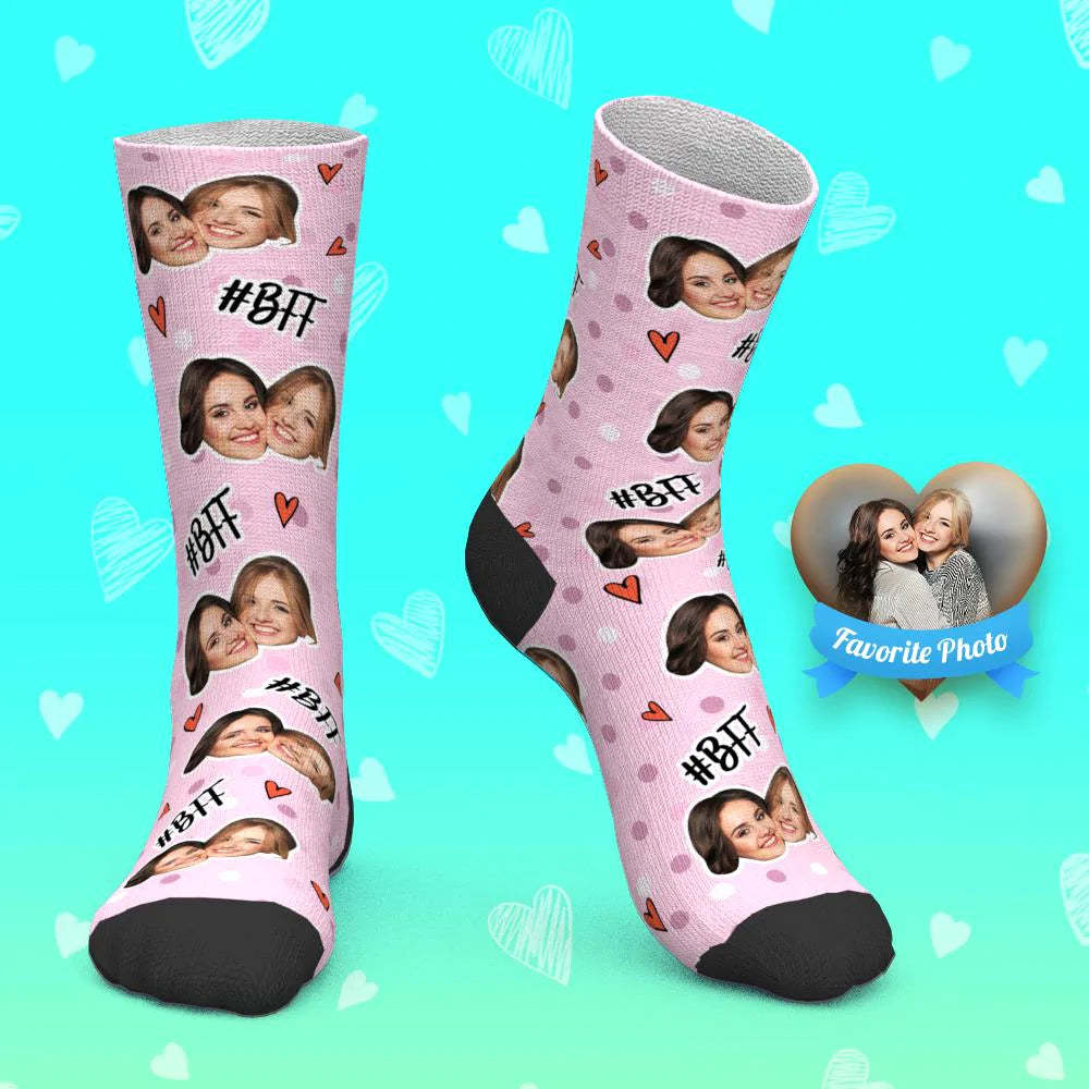 Printed In AU Custom Face Socks Add Pictures My Face Socks BFF