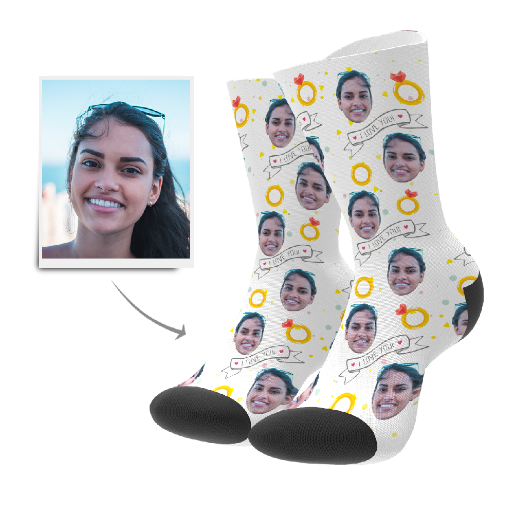 Custom I Love You Socks - MyPhotoSocksAU