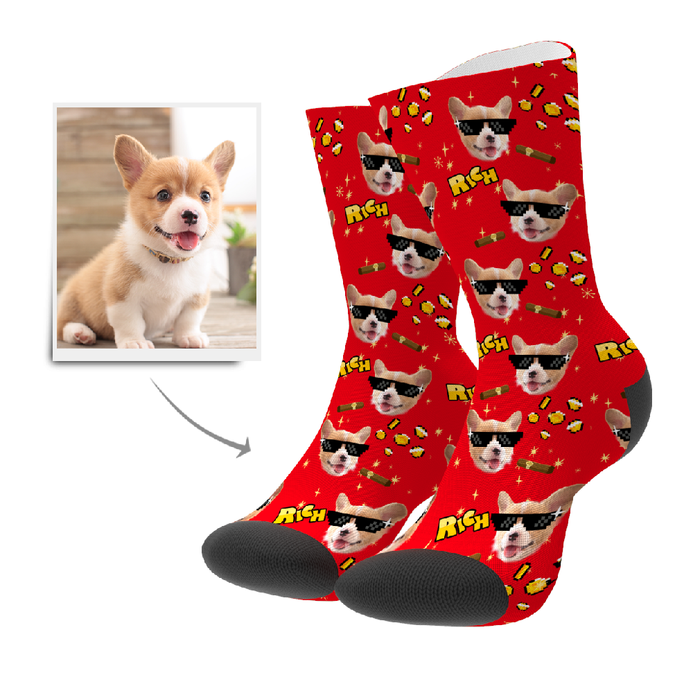 Custom Rich Dog Socks - MyPhotoSocksAU