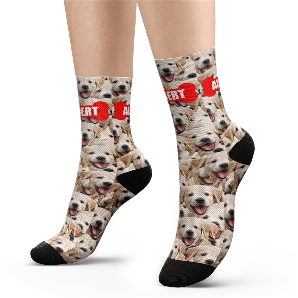 Custom Photo Socks Mash Dog Face Socks With Your Text- Personalized Gifts.