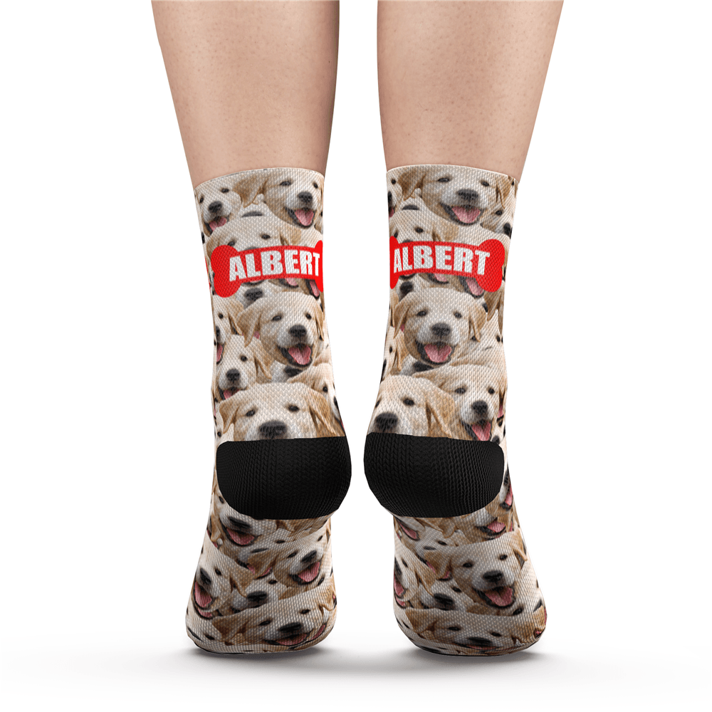 Custom Face Mash Dog Socks With Your Text - MyFaceSocksAU