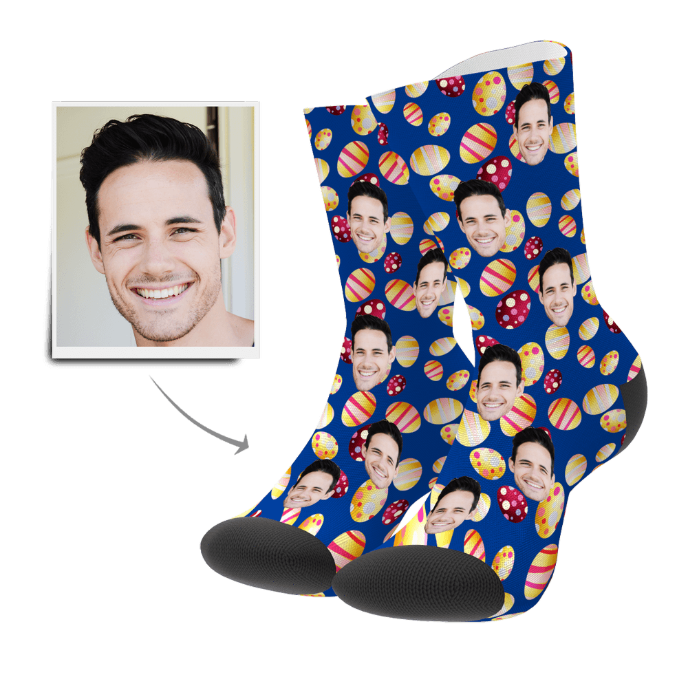 Custom Face Socks Color Easter Egg - MyPhotoSocksAU