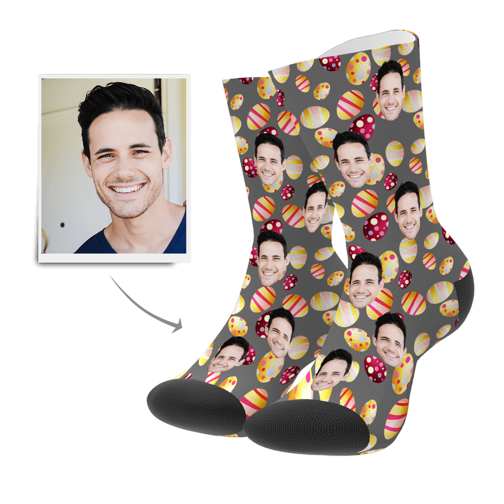 Custom Face Socks Color Easter Egg - MyPhotoSocks