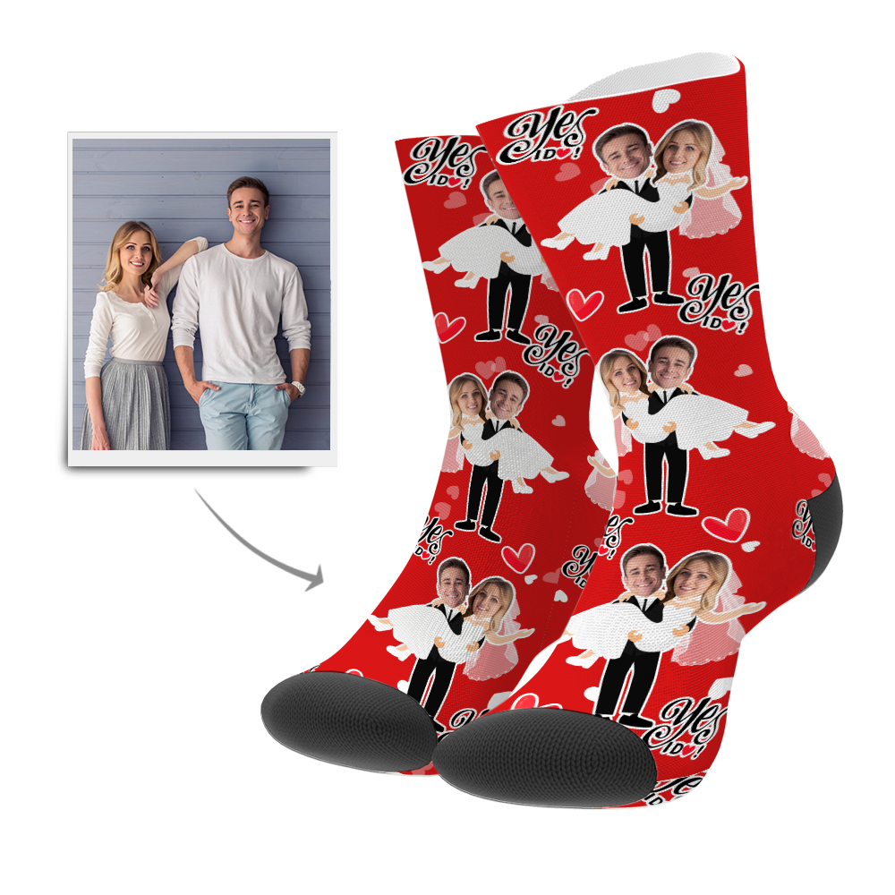 Custom Will You Marry Me Socks - MyPhotoSocksAU