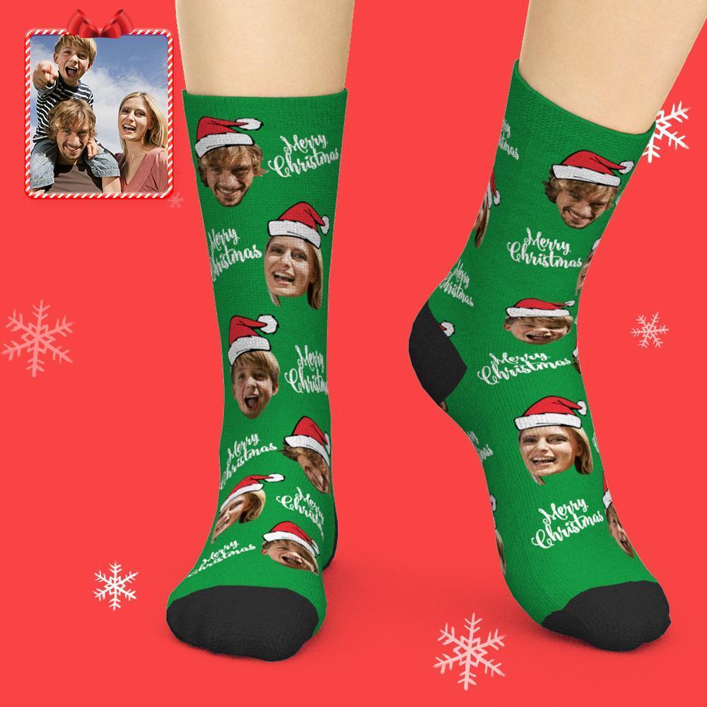 Printed In AU Custom Face Socks Add Pictures My Face Socks Merry Chris