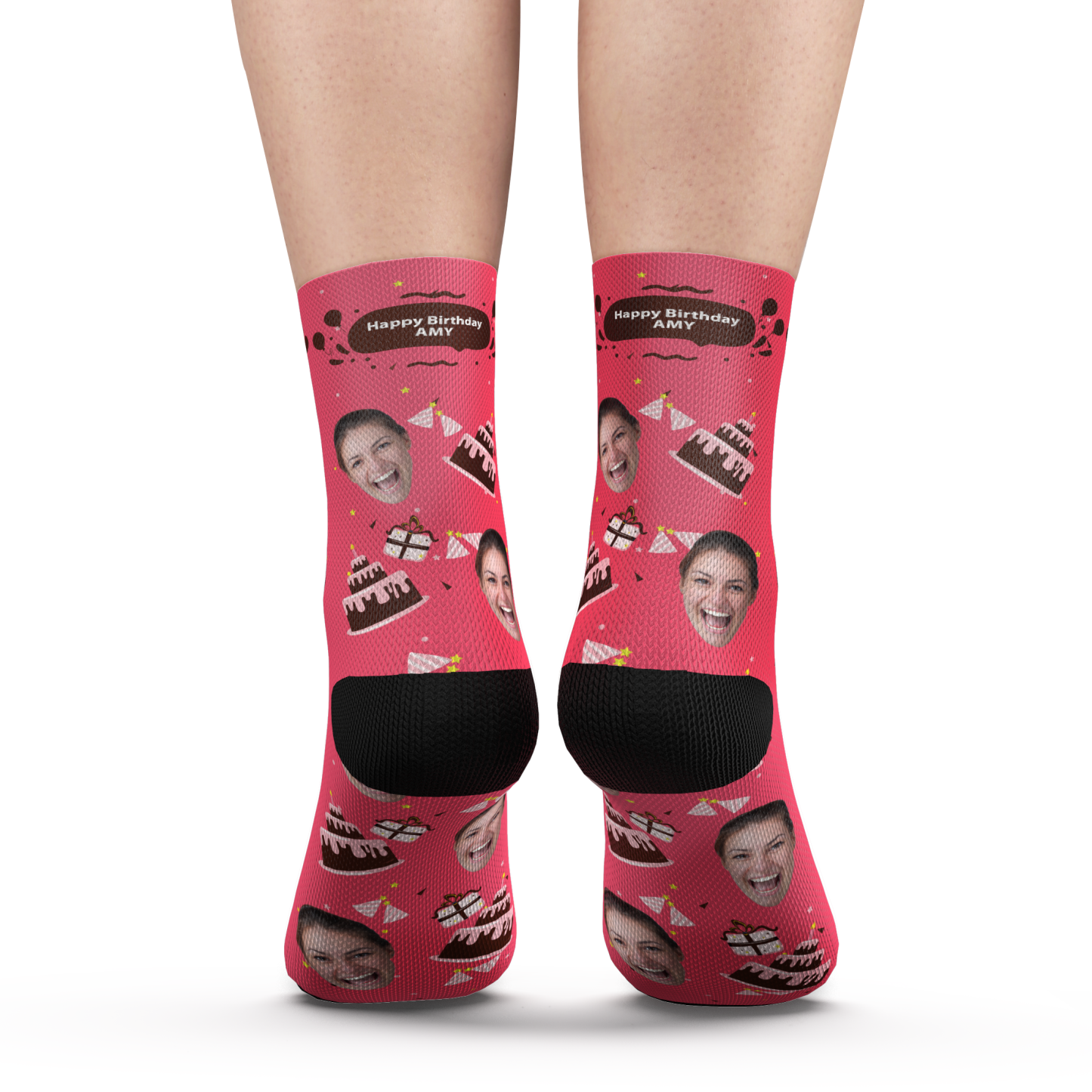 Custom Face Socks Birthday Gift With Your Text