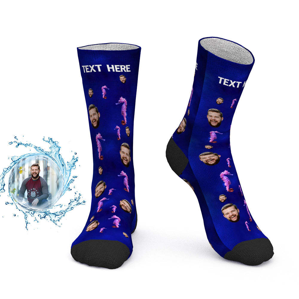 Custom Face Socks Pink Seahorse Photo - My Photo Socks AU