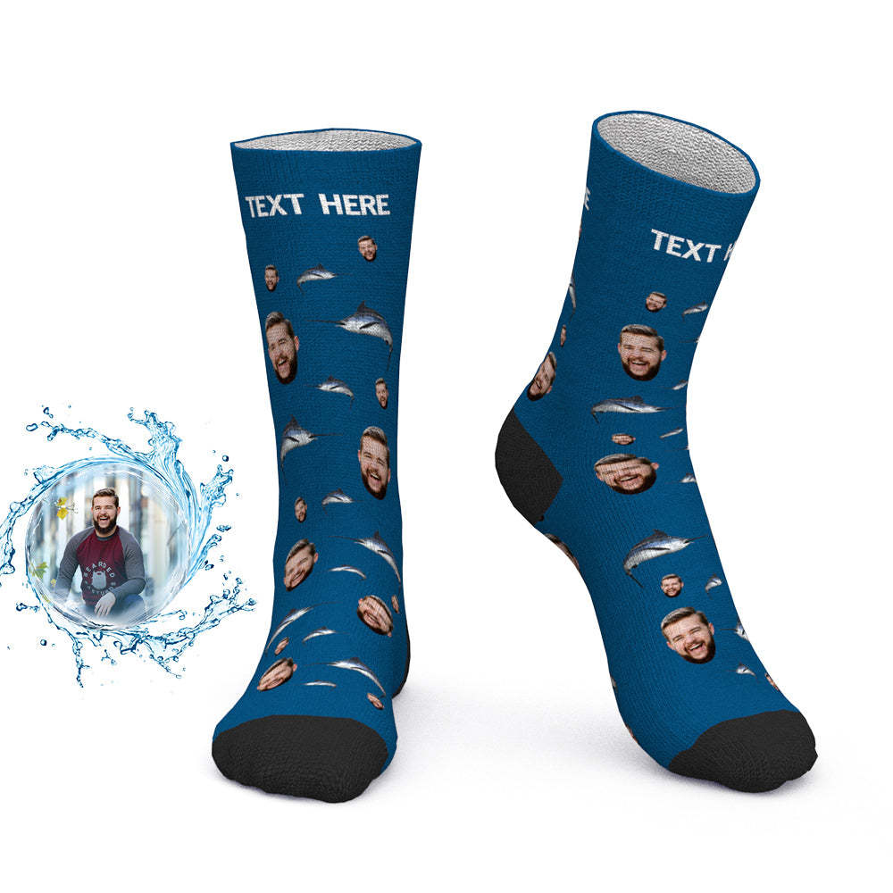 Custom Face Socks Marlin Fish Photo - My Photo Socks AU
