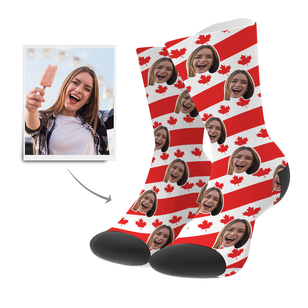 Custom Photo Socks CAN Flag