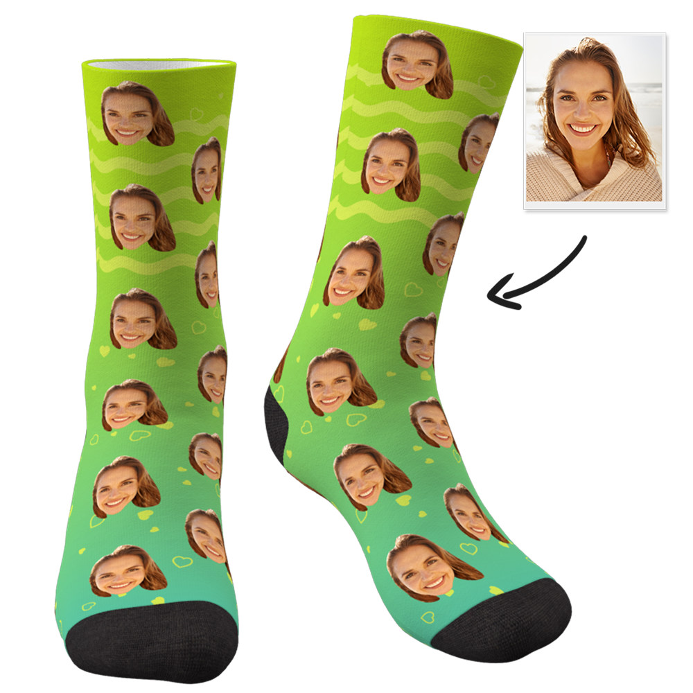 Custom Photo Socks Gradient Color